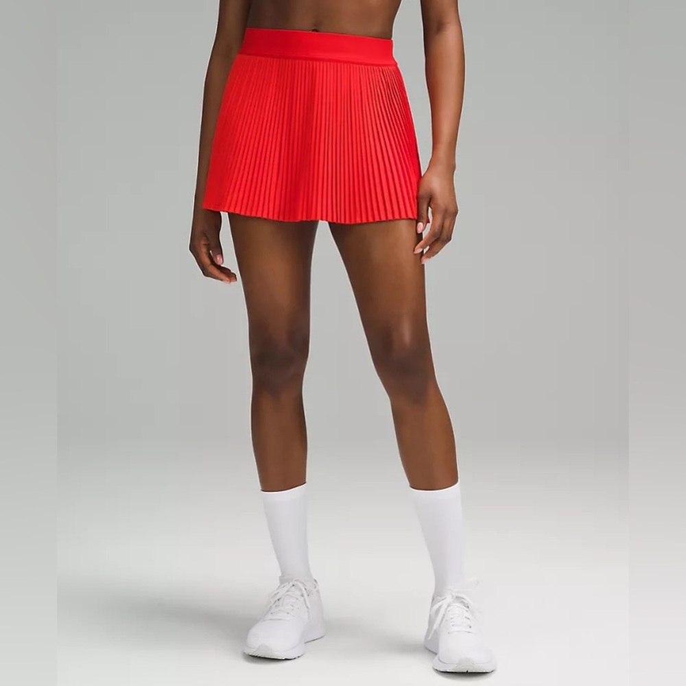 Lululemon Red Pleated Tennis Skirt